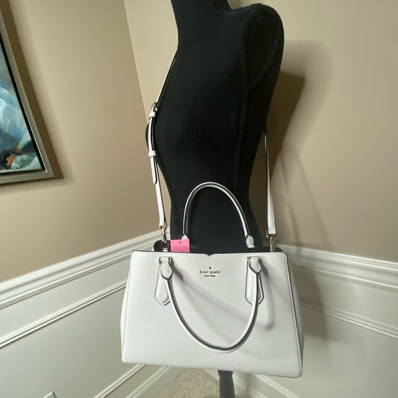 NWT Authentic Kate Spade Medium Triple Compartment Satchel, Opticwhite color - Picture 16 of 16
